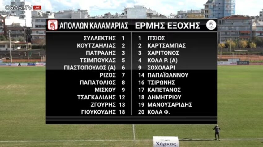 Γ’ Εθνική: Απόλλων Καλαμαριάς – Ερμής Εξοχής 3-1 (video)