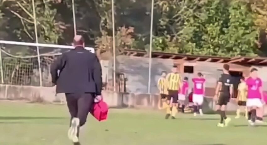 Στιγμές αγωνίας για τον αρχηγό της Κρύας Βρύσης.. χτύπησε στο κεφάλι μετά από πρόσκρουση σε τοιχίο (βίντεο)